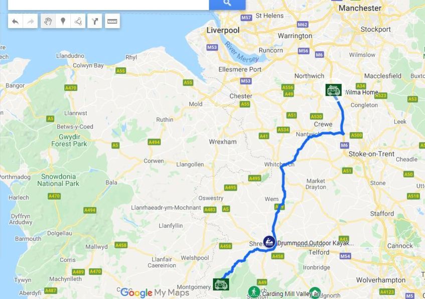 campervan holiday Shropshire route